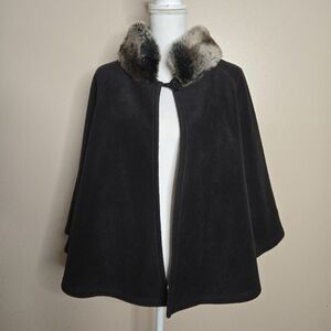Parkhurst Fur Lined Fleece Poncho